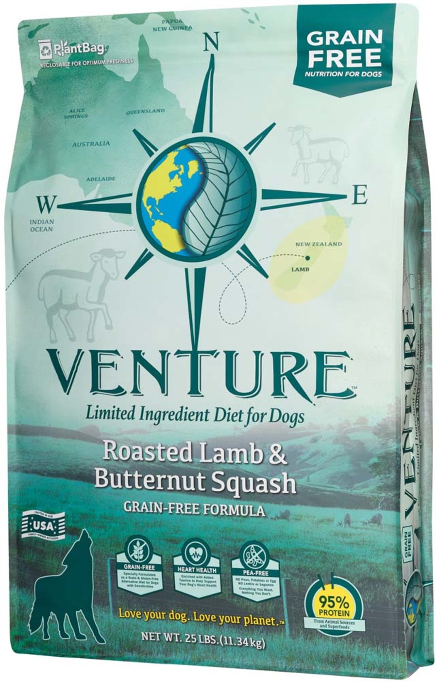 Earthborn Holistic Venture LID Lamb & Butternut Squash Grain Free Dog Food 25 lb.